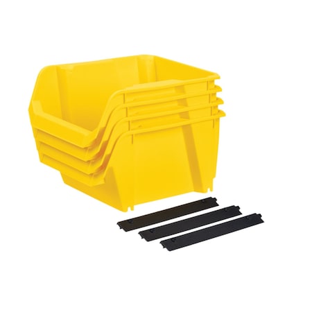 Stanley Storage Bin, Polypropylene, Yellow STST55304B